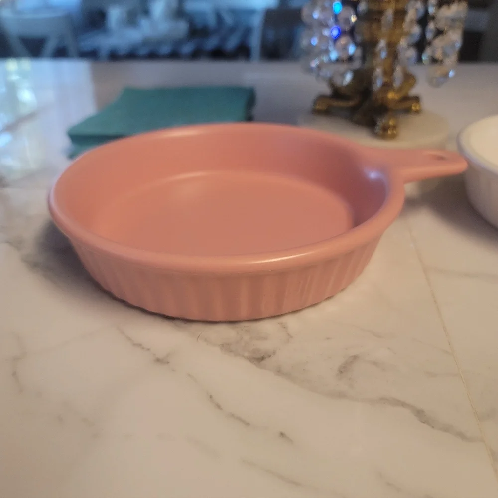 Pink and White Ceramic Baking Dishes Set Of 2 Vintage Ceramic Cooking  Dishes